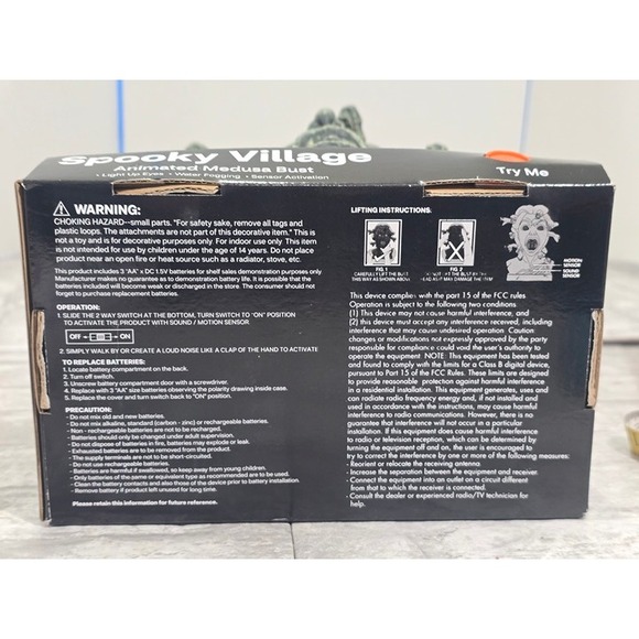 Halloween Animated Medusa Bust Spooky‎ Village 12" Light Up Eyes Water Fogging - Picture 8 of 9